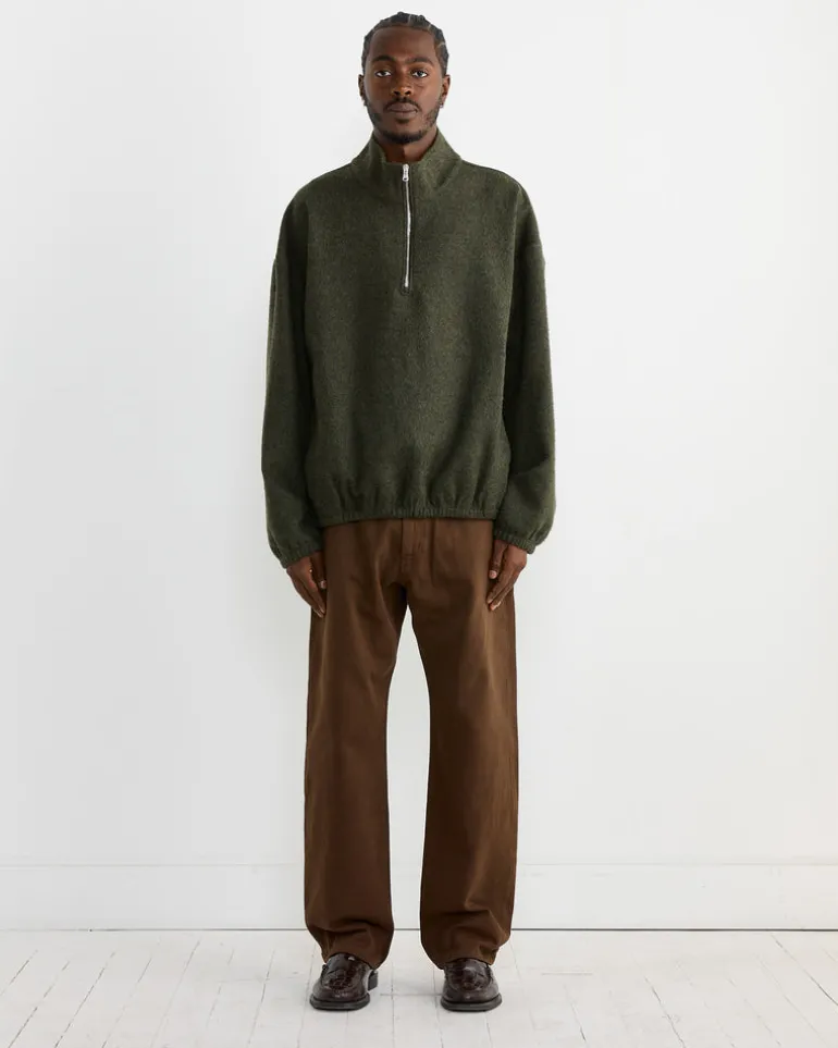 Alpina Pullover in Felted Wool Olive