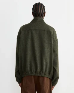 Alpina Pullover in Felted Wool Olive