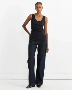 Asymmetrical Tank Top in Navy
