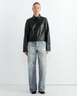 Auto Leather Shirt in Black