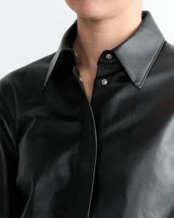 Auto Leather Shirt in Black