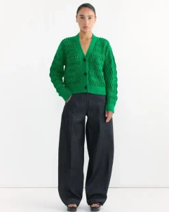 Avelar Cardigan in Kelly Green