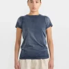 Bias Baby Tee in Indigo