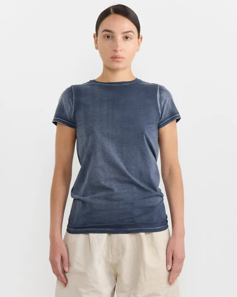 Bias Baby Tee in Indigo