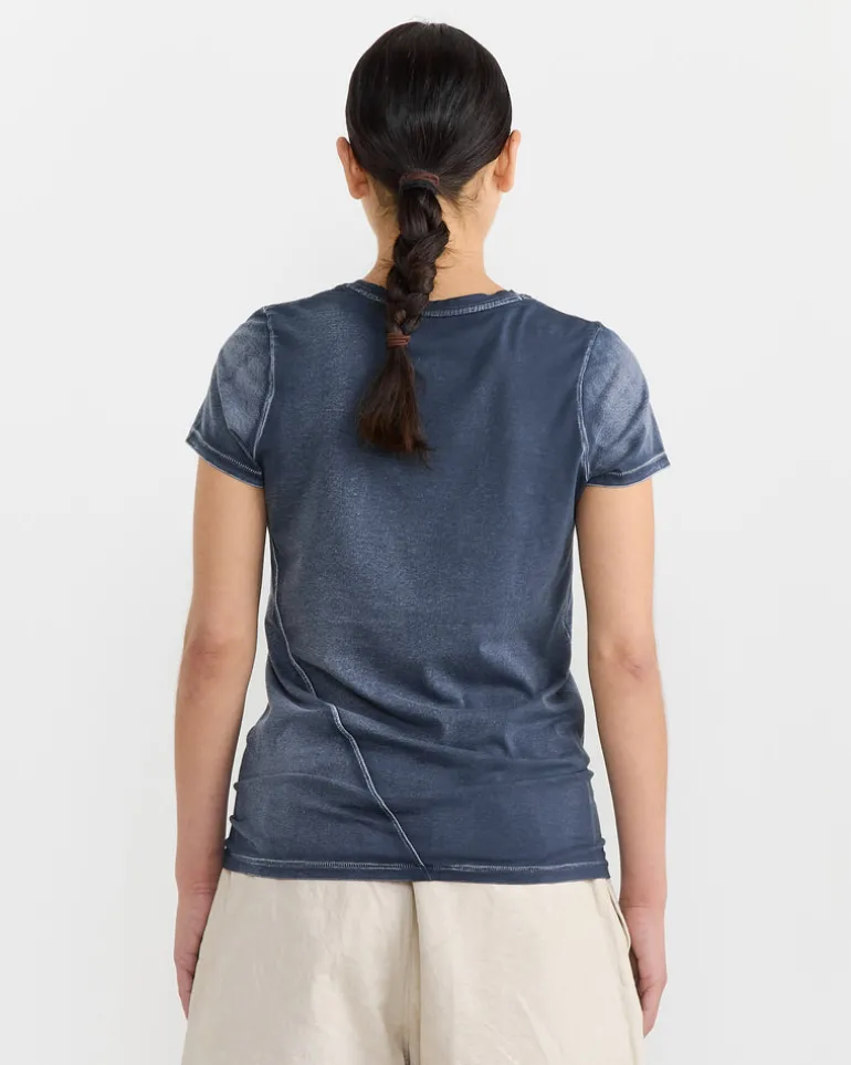 Bias Baby Tee in Indigo