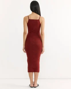 Bibi Midi Dress in Syrah