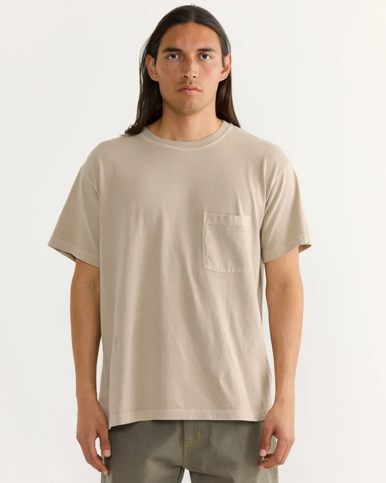 Big Pocket Tee in Washed Sand
