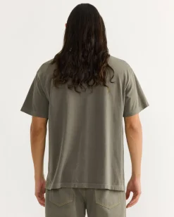 Big Pocket Tee in Washed Olive