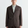 Blazer in Wool Gabardine Brown Mélange
