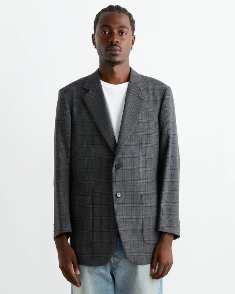 Bluefaced Wool Check Jacket in Charcoal