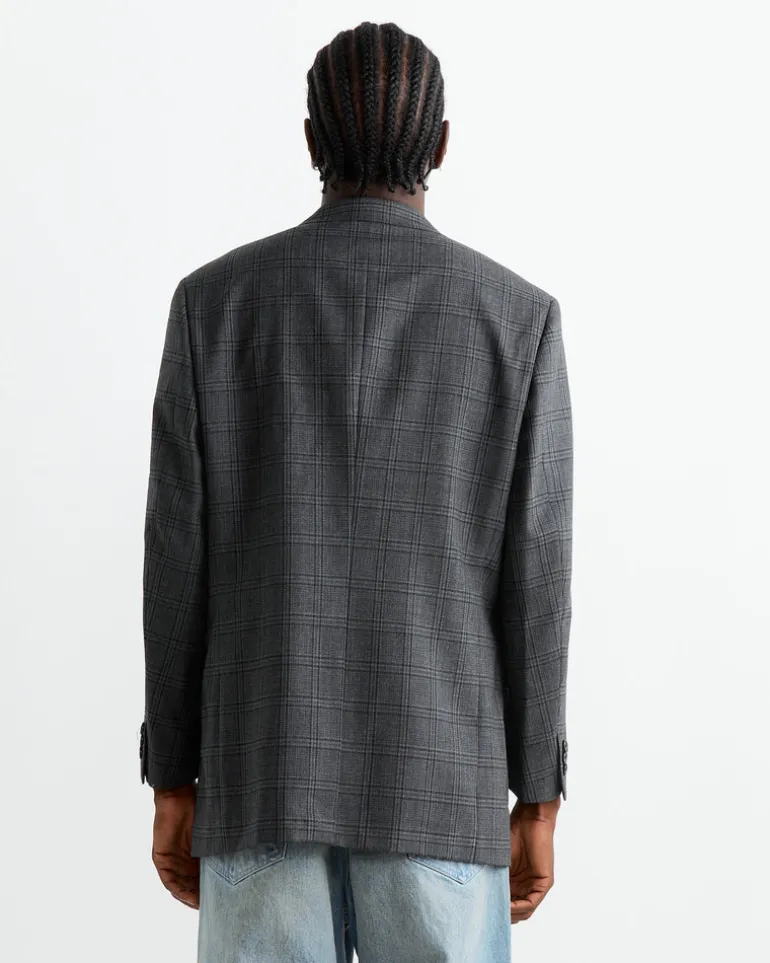 Bluefaced Wool Check Jacket in Charcoal
