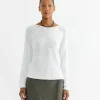 Boat Neck Sweater in White