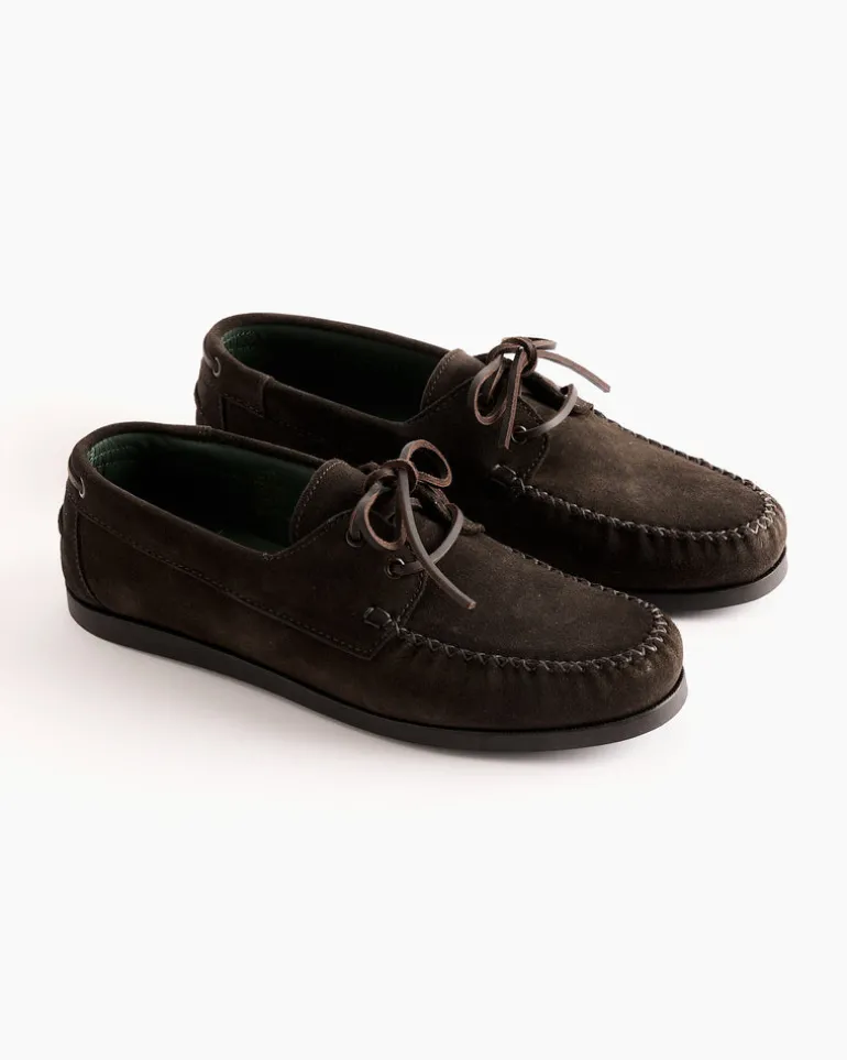 Boatman in Suede Dark Brown