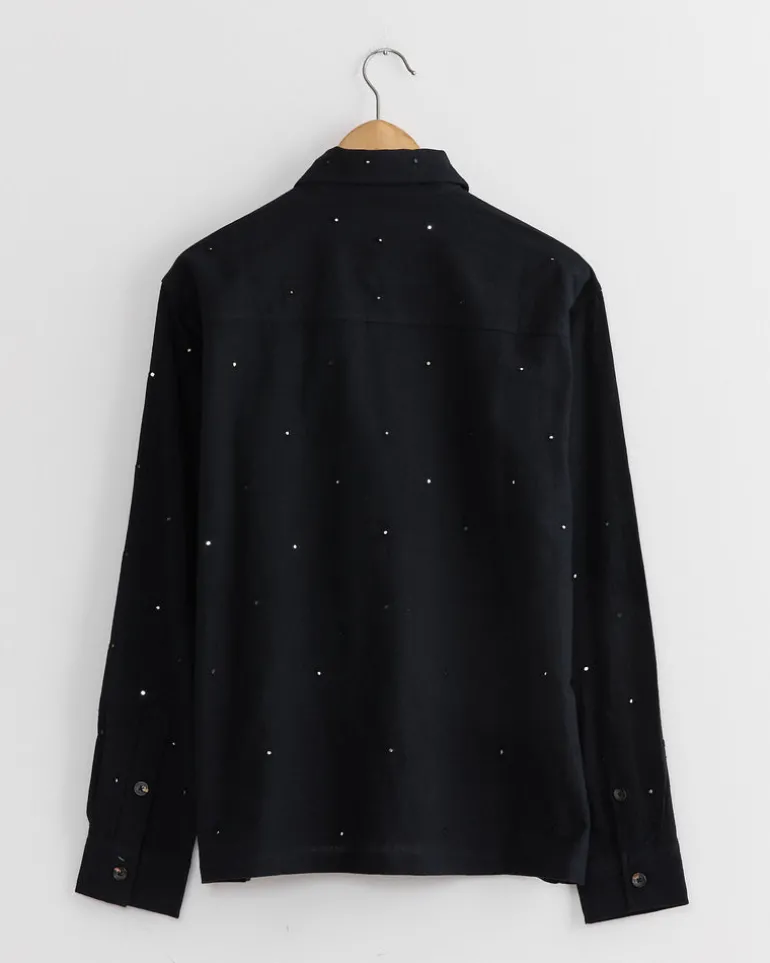Box Shirt in Black/Mirror