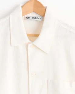 Box Shirt in White Crochet