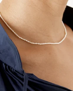 Brujeria Necklace in Rice Pearl