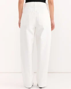 California Wide Denim in Salt White