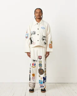 Cambridge Patch Trouser in White Multi