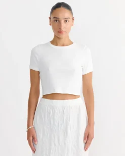 Car Crop Tee in White
