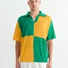 Checker Polo in Yellow Green