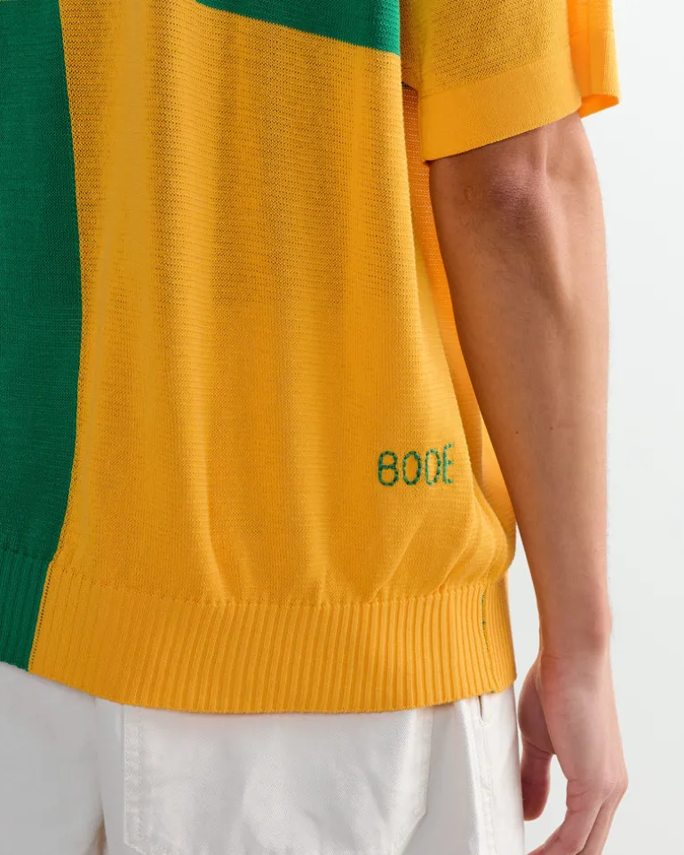 Checker Polo in Yellow Green