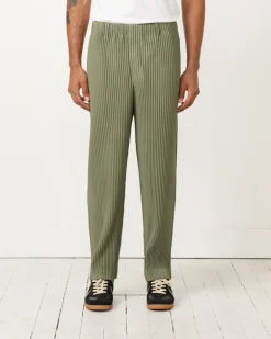 Color Pleats Pant in Sage Green