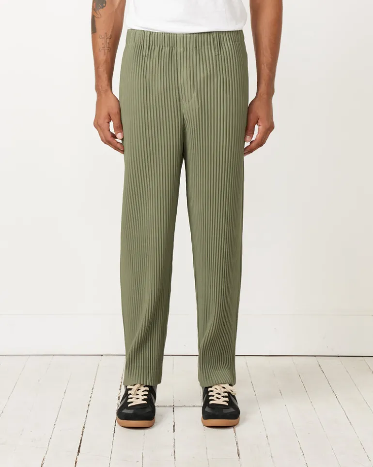 Color Pleats Pant in Sage Green