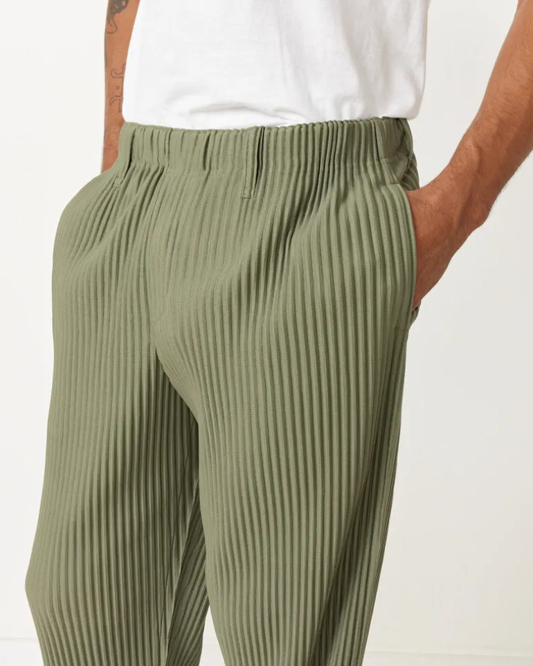 Color Pleats Pant in Sage Green