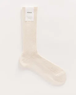 Cotton Cashmere Low Gauge Socks in Ivory