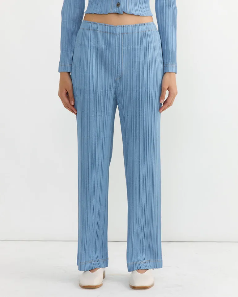 Cotton Denim Pant in Light Blue