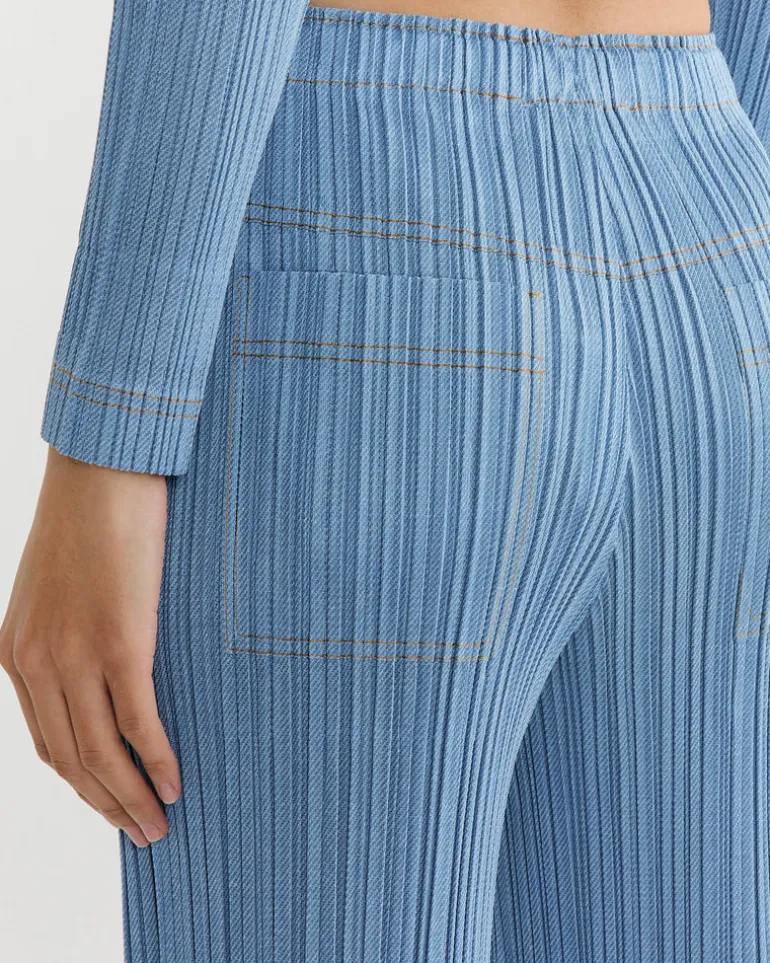 Cotton Denim Pant in Light Blue