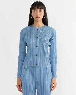 Cotton Denim Top in Light Blue
