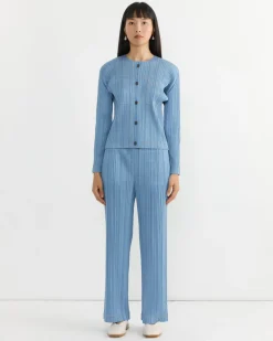 Cotton Denim Top in Light Blue