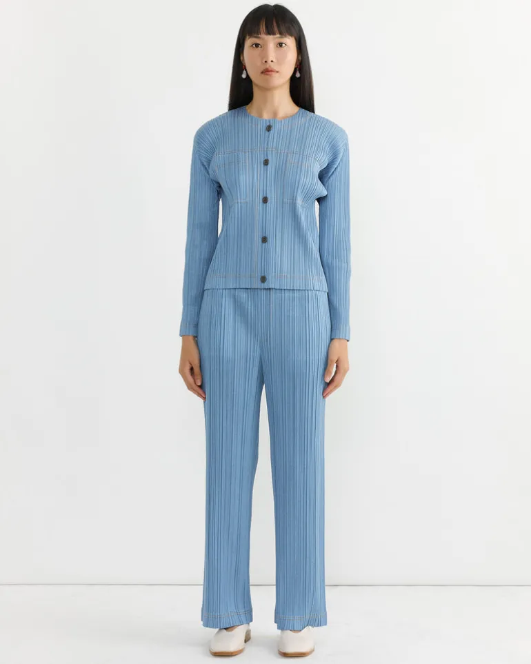Cotton Denim Top in Light Blue