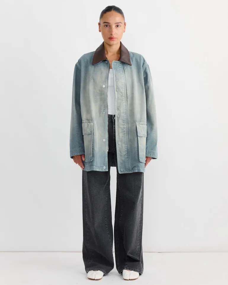 Cotton Duck Blouson in Ash Green