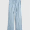 Cotton Poplin Pyjamas Pant in Mist Stripes