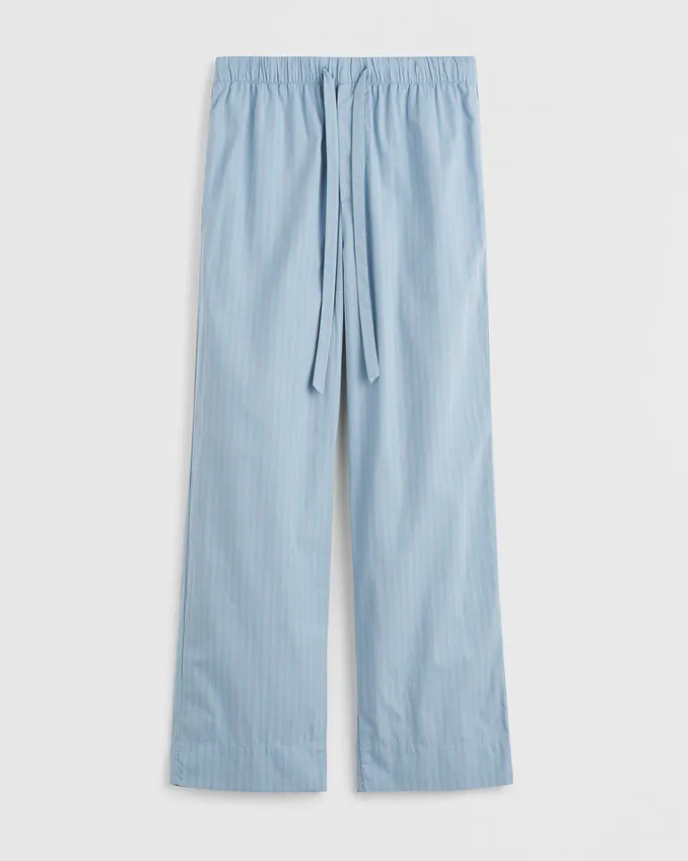 Cotton Poplin Pyjamas Pant in Mist Stripes