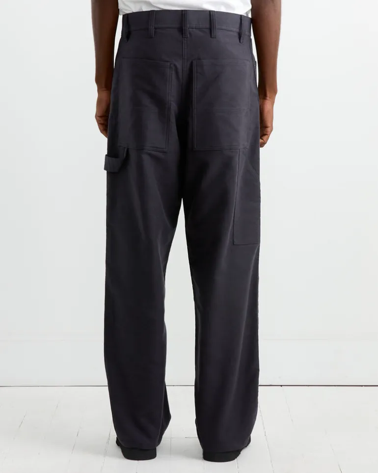 Cotton Silk Moleskin Pant in Navy