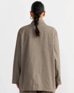 Crinkled Blazer in Mud