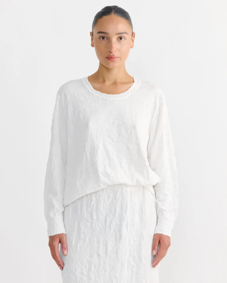 Crinkled Summer Knit in White
