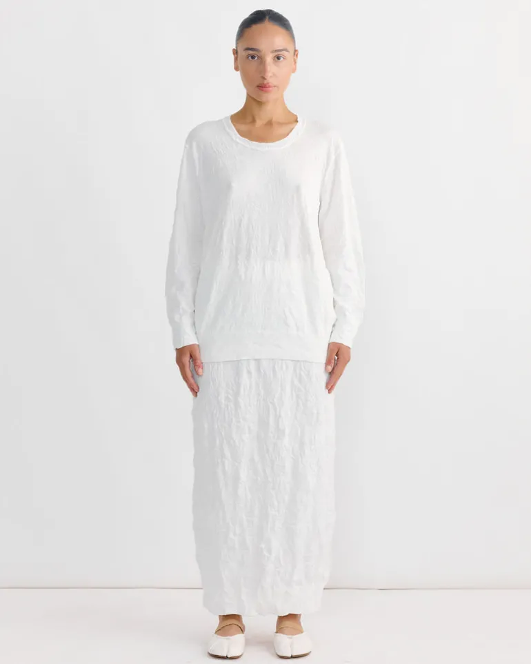 Crinkled Summer Knit in White