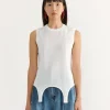 Crispy Sleeveless Sweater in Optic White