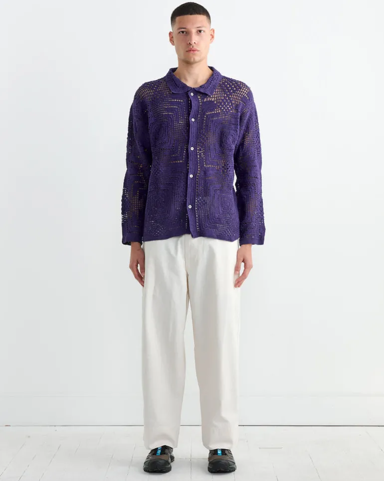 Crochet Overshirt in Purple