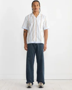 Dean Road Shirt in Blue/Sand