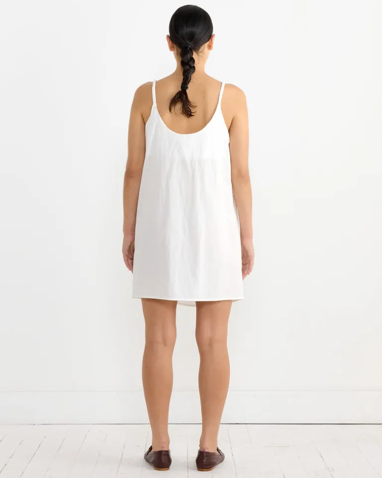 Double V Dress in White