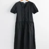 Draw Hem Dress in Black