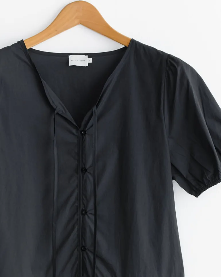 Draw Hem Dress in Black