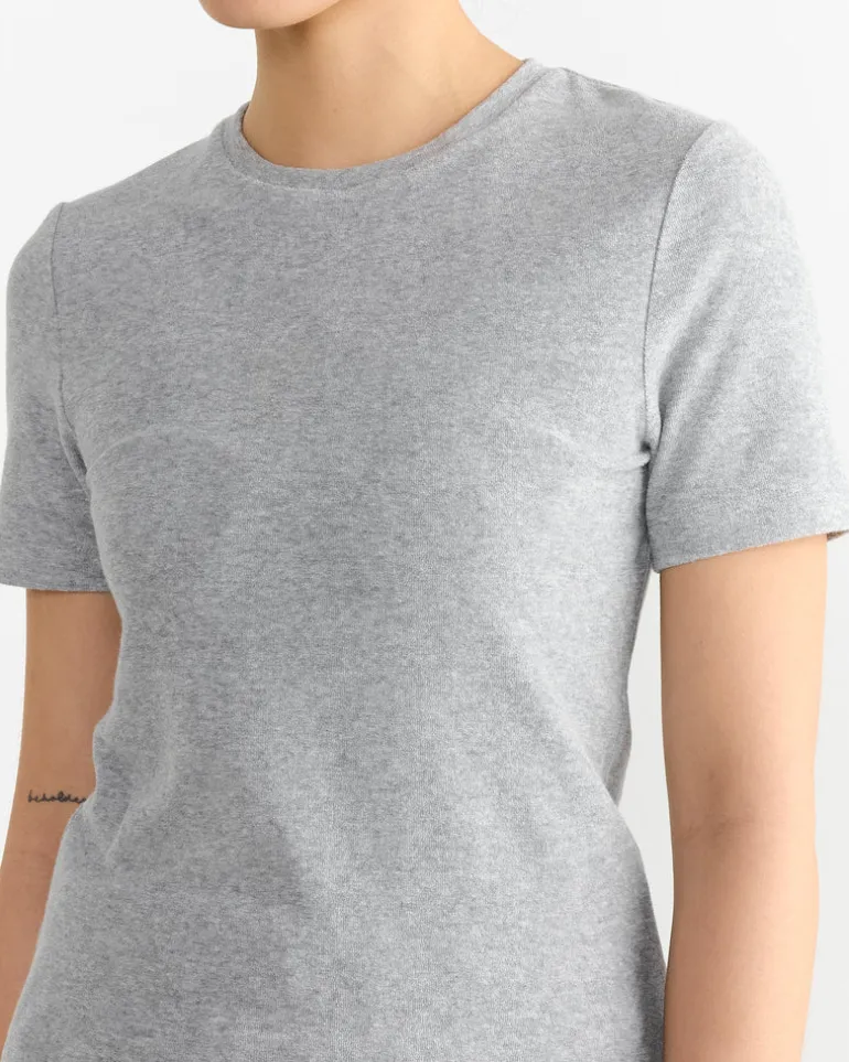 Dry Loop Terry Baby Tee in Heather Grey
