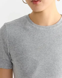 Dry Loop Terry Baby Tee in Heather Grey