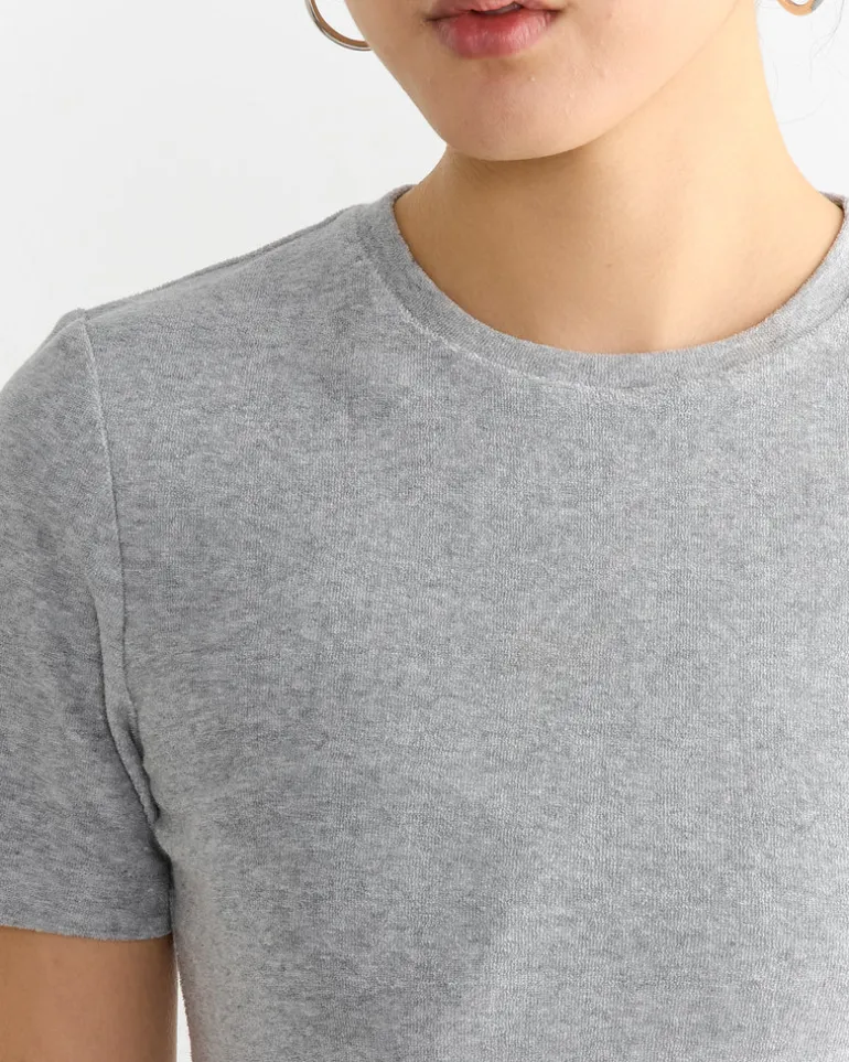 Dry Loop Terry Baby Tee in Heather Grey